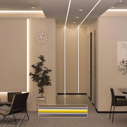 Image of BTF-LIGHTING FCOB Thin 5mm Width COB LED Strip, UL Listed Natural White 4000K Narrow Uniform Light, 16.4FT DC12V CRI 90+ Flexible LED Tape Light for Home Indoor DIY Lighting(No Adapter or Controller)