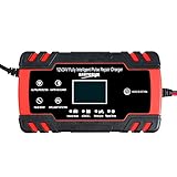 Autobatterie Ladegerät,Batterieladegerät Autobatterie-Ladegerät 12 / 24V 8A Touch Screen Pulse...