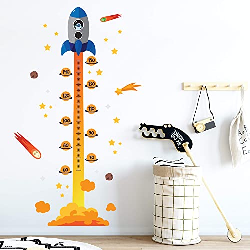 Adesivo de Parede Foguete Régua de Crescimento 179cm