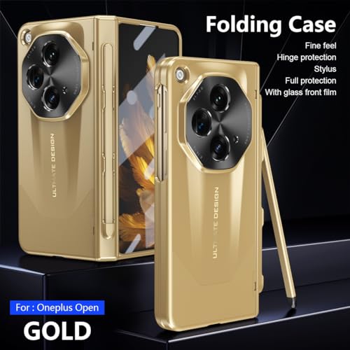 Coque rigide OnePlus Open dorée haute protection avec stylet S - 7
