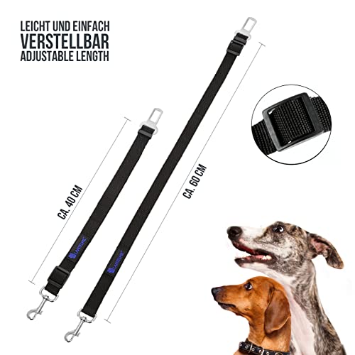 Lantelme Hunde Auto Sicherheitsgurt Adapter extra stark Gurtadapter ausziehbar bis 60cm Farbe schwarz für Autogurt KFZ Wohnmobil Fahrzeug 4913