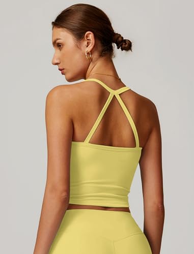 Image of QBGJTD Womens Longline Sports Bras Cross Back Active Gym Yoga Padded Workout Crop Tank Top with Built in Bra