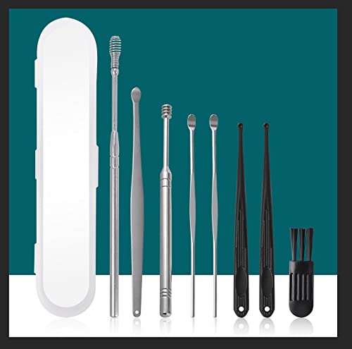 SKUDGEAR 8 Pieces All-in-One Pack Ear Wax Removal Kit Ear Curette Safety Cleaner with Brush and Storage Box Stainless Steel & Matte Black Ear Pick Tools | Ear Wax Cleaner (B09N9V1VJJ) Amazon Price History, Amazon Price Tracker