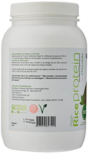 Mais Nutrition Rice Protein Proteina Arroz Wvegan Sabor Chocolate 900g