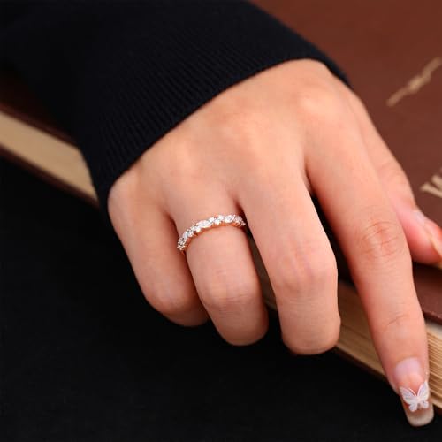 Engagement Rings for Women, 925 Sterling Silver Rings Moissanite Wedding Bands for Women, Promise Rings Gift Packed for Her Size 3-103