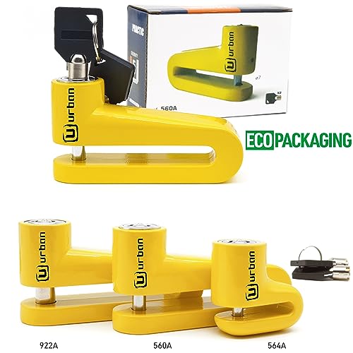 URBAN 560A Candado Moto Disco, Universal ø7mm, Más Visible Más Disuasorio, Seguridad Compacta y Eficaz para Fácil Transporte, Antirrobo Bloqueo Pinza Disco Freno Moto, Bicicleta, Patinete Electrico - imagen 6