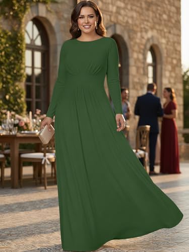 Image of KOH KOH Womens Long Sleeve Flowy Modest Elegant Evening Maxi Dress Gown
