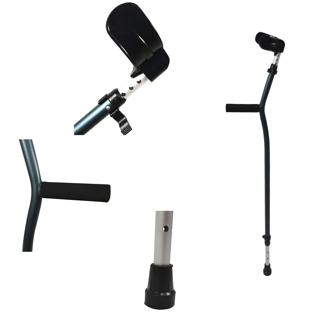 Muletas de Antebrazo para Adultos Ajustables, Bastones de Aluminio para Caminar, Muletas de Brazo para Hombres con Almohadilla de Mango, Muletas Ajustables Livianas (Size : 1 Pair)