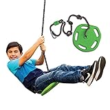 Swurfer Tree Swing Ring 3-in-1 Outdoor Tree Disc Swing Climbing Rope to Sit, Stand and Hang for Kids...