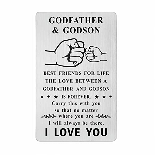 Laluminter God Father Gifts from Godchild, Godfather and Godson Best Friends for Life Wallet Card, Fathers Day Proposal Gift for God Dad Men