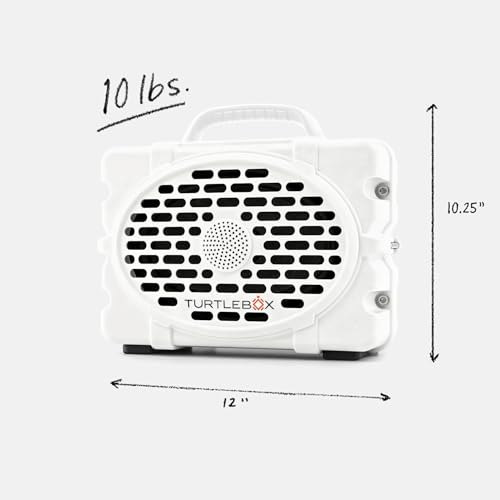 Image of Turtlebox Original Gen 3: Portable Outdoor Bluetooth Speaker - Ultra-Loud (120dB), Waterproof (IP67), Rugged, Impact-Resistant, 3-Day Battery | Party Mode: Unlimited Pairing Stereo, White /White