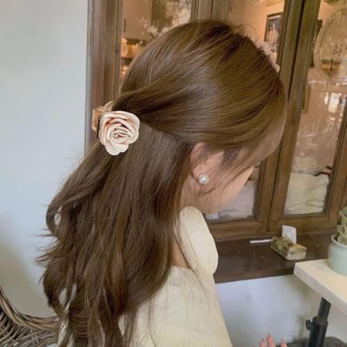 Image of MAYCREATE 3Pcs Hair Clips for Woman Flowers Acrylic Claw Hair Accessory
