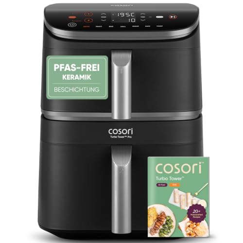 Cosori Airfryer, Turbo Tower Pro, 10,8L Dual Blaze Tech