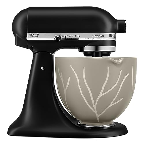 Image of KitchenAid 5 Quart Bare Leaves Ceramic Bowl, KSM2CB5BL