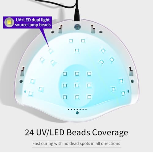 Image of JODSONE U V LED Nail Lamp, Nail Dryer for Gel Polish with Led Light with Automatic Sensor & 4 Timers Purple