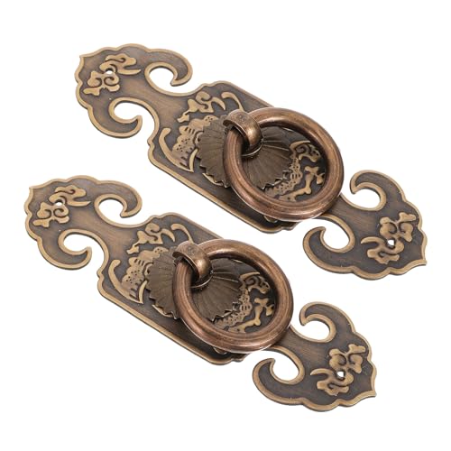 SAFIGLE 2 piezas Tiradores de Muebles Vintage de Cobre Macizo Tiradores Estilo Antiguo para Armarios Pomos para Puertas y Diseño Artesanal Resistente y Elegante Fácil Instalación para