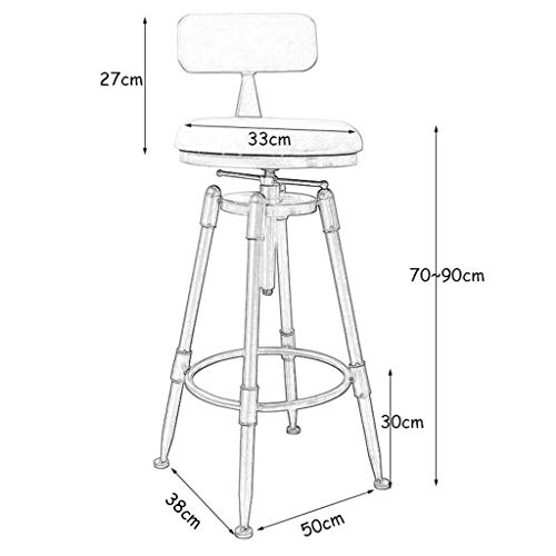 Tabouret de bar pivotant avec hauteur ajustable pour restaurant