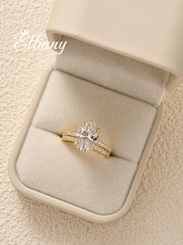 3.5ct Elongated Oval Cut Engagement Ring Set,925 Sterling Silver Bridal Ring Set with Half Eternity Wedding Ring2