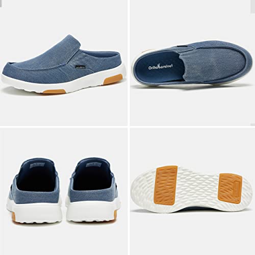 Image of OrthoComfoot Men's Orthopedic Slip-On Loafers Walking Shoes with Arch Support: Casual Plantar Fasciitis Slippers for Flat Feet, Comfortable Orthotic Shoes for Foot and Heel Pain Relief