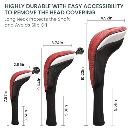 FINGER TEN Golf Club Head Covers Woods Driver Fairway Hybrid 3/4/5 Set, Headcovers Men 1 3 5 7 X Interchangeable Number Tag, Fit All Wood Clubs - Image 5