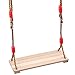 KOHAND 16 x 6 Wooden Swing, Hanging Tree Swing Seat with Adjustable Rope and Carabiner 330LBS Large Bearing Capacity for Home Backyard Garden Playing