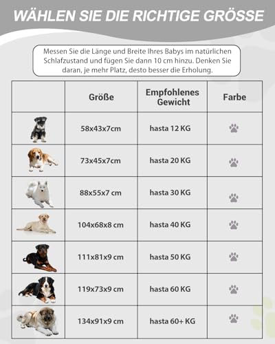 Favodormir Orthopädisches Hundebett Grosse Hunde 119x73cm,Abnehmbare Wassericht Kunstleder-Hülle Hundekissen Hundematratze für große Hunde,Komfortable & Kühlende Für Innen- Und Außenbereich,Grau