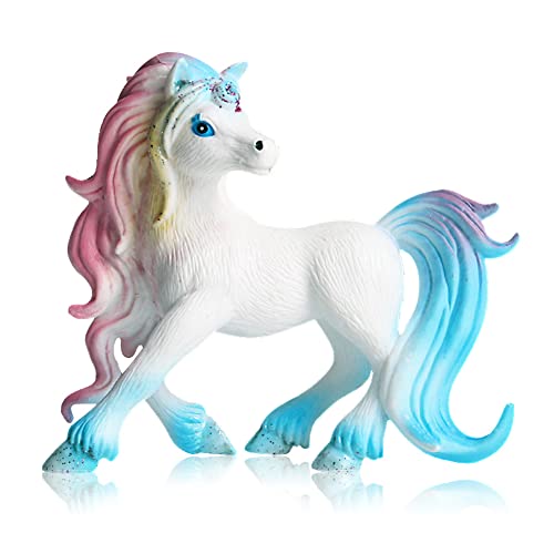 Licorne arc-en-ciel Licorne Figure Statue Figurines De Décoration De Gâteau, Ensemble De Mini Figurines, Deco Gateau pour Enfants Filles Fête d'anniversaire Ornements de Bureau Cadeau Fille