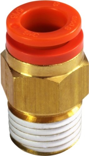 SMC KQ2H09-35AS Brass Push-to-Connect Tube Fitting with Sealant, Adapter, 5/16
