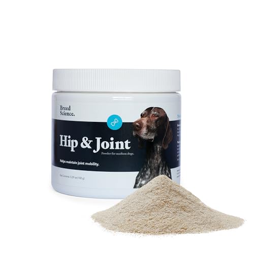 Hip and Joint Food Supplement for Dogs, Medium Breeds- Glucosamine and Chondroitin Powder with Green Lipped Mussel - Pain, Inflammation Relief with Vitamins - Senior Health Supplies for Arthritis
