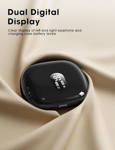 Image of Wireless Earbuds, Hi-Fi Deep Bass Ear Buds, 48H Playtime In-Ear Headphones | 2 Mics for Clear Calls, LED Display, IPX7 Waterproof, Touch Control, Lightweight Bluetooth Earphones for iPhone /Android /TV