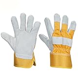SLFC 10.5 Inches Cow Split Leather Working Gloves Welding Gloves Safety Gloves Hand Protection Rigge