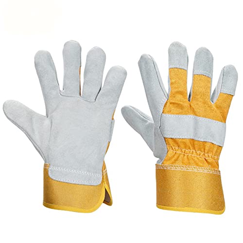 Slfc 10.5 Inches Cow Split Leather Working Gloves Welding Gloves Safety Gloves Hand Protection Rigger #TOP4
