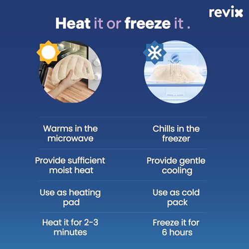 Image of REVIX Microwavable Heating Pad for Back and Waist, Hands-Free Wearable Microwave Heat Wrap with Strap, Natural Moist Heat Compress with Flaxseed and Clay Beads, Beige
