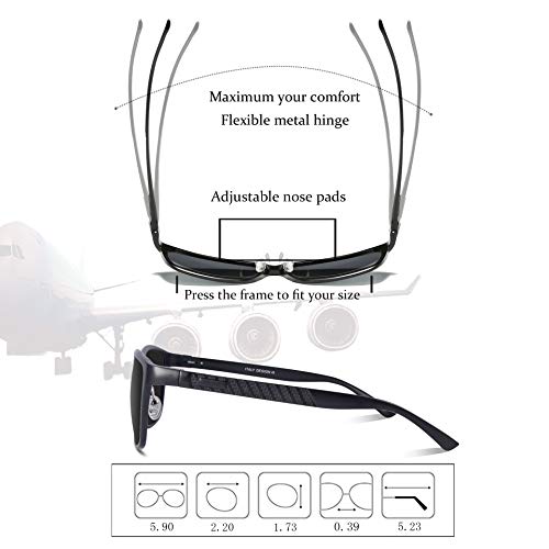 Bircen Men's Women's Driving Sunglasses Polarized UV400 Protection Rectangular Sunglasses for Men Women Anti Glare Glasses - Thumbnail 2