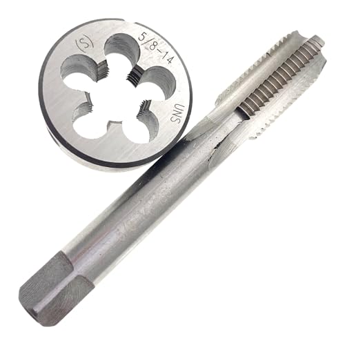 5/8x14 Tap and Die Set Right Hand 5/8-14 Tap Die RH Machine Screw, 5/8 X 14 Tap Die Threading Tool Machine 5/8-14 Thread Tap and Round Die
