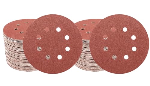 Image of Inditrust 5-Inches Round Sanding Disc Hook and Loop Sand Paper in Bulk for Orbital Sander (75, 180 grit)