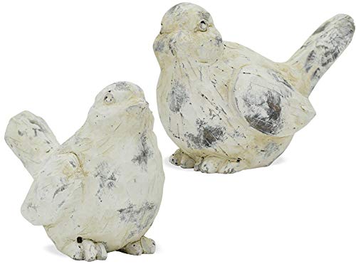 matches21 HOME & HOBBY Lot de 2 figurines décoratives en forme d'oiseaux - Décoration de Pâques - Couleur crème/gris - 8 x 4,5 x 6 cm Cover