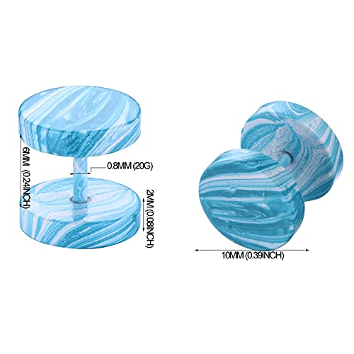 FIBO STEEL12 Pairs Faux Gauge Earrings Stainless Steel Stud Earrings for Men Women Cheater Fake Ear Plugs Gauges Tunnel4