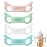 Trinkflasche Ersatzteile, Babyflaschen Griffe Silikon Halter, BPA-freie Flaschengriffe, Baby Kleinhand Greifdesign für Einfache Nutzung und Komfort – 4 Stück Set