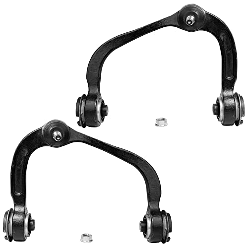 Image of Detroit Axle - 8pc Front Control Arms Kit for 2014 Ford F-150 2014-2017 Expedition Lincoln Navigator, 4 Lower Upper Control Arms with Ball Joints 2 Outer Tie Rods 2 Sway Bar End Links Replacement