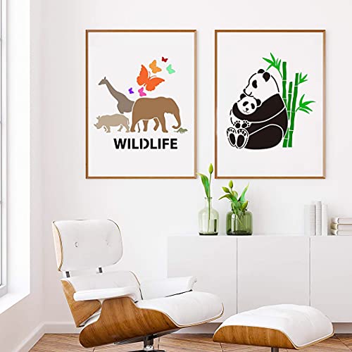 Rolin Roly 16pcs Animal Painting Stencils Plastic Drawing Painting Templates Reusable Graphics Stencils Animals Stencils Pattern for Crafts DIY Walls Paper Card Home Decoration - Image 3