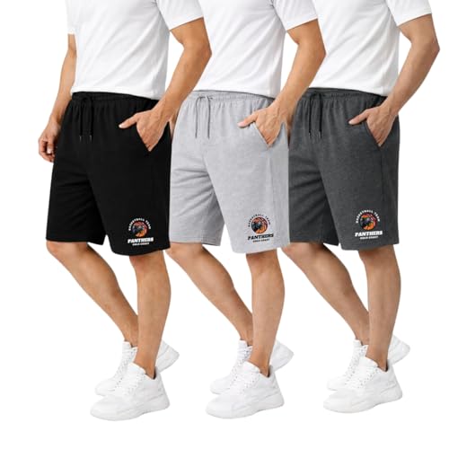 Image of KART BLACK Men's Regular Fit Shorts with Pocket|Casual Knit Shorts|Printed Shorts|Over Sized Shorts|(S,M,L,XL,XXL,3XL,4XL,5XL) Combo Pack of 3