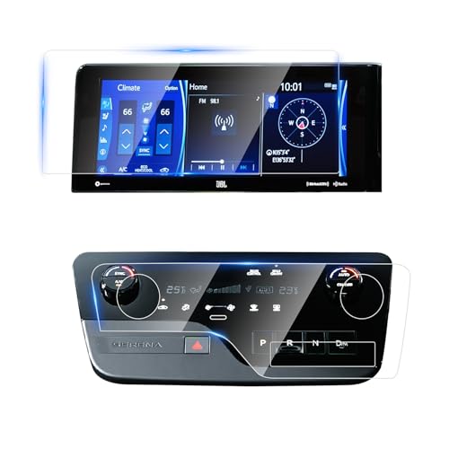 AUTO SPEC 新型 ニッサン セレナ c28 保護フィルム ナビ&エアコンパネル 12.3インチ ナビ用 ディスプレイオーディオ専用 2022年11月~ 新型 SERENA C28 e-power 9H 強化ガラス 液晶保護 画面保護 キズ防止 汚れ防止 極薄 高感度タッチ 指紋軽減 気泡無し 車種専用設計 貼り付け簡単（2枚入れ）