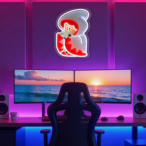 Image of Pugna Bit White Mage Merch Neon Signs for Wall Decor Game Neon Lights for Bedroom Led Signs Suitable for Dormitory Man Cave Christmas Gift
