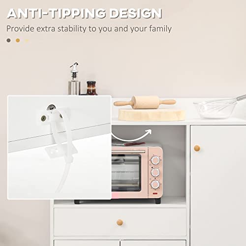 image for HOMCOM Kitchen Cupboard, Microwave Cabinet, Storage Cabinet with Doors