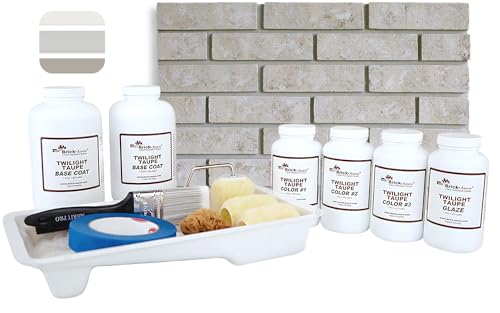 Brick-Anew All-in-One Brick Fireplace Paint Kit – Easy DIY Makeover for a Natural, Realistic Brick Look (Misty Harbor) Not Your Boring White Paint or Chalk Paint!