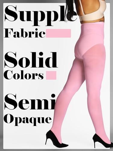Image of HONENNA Semi Opaque Silky Women Pantyhose Tights, 20+ Colors Invisibly Toe Reinforced 60 Den Size A-E
