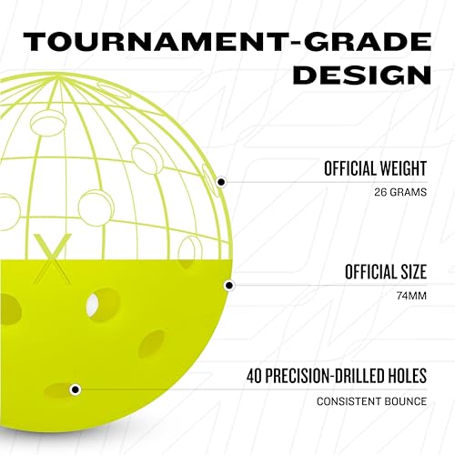 Image of Franklin Sports X-40 Outdoor Pickleballs - Official Ball of USA Pickleball, APP Tour + US Open - Regulation Size