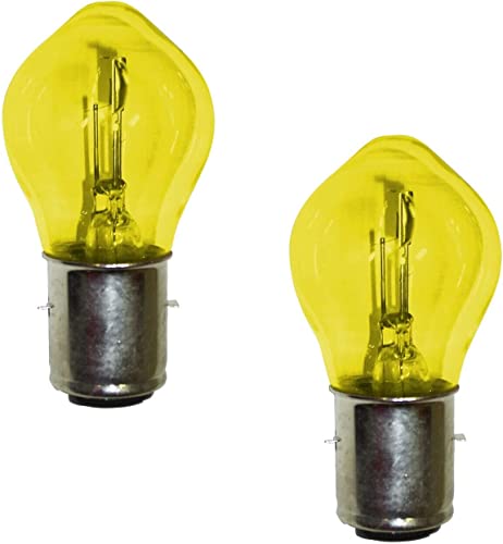 cyclingcolors 2x 12V 35/35W BA20D amarillo bombillas moto ciclomotore scooter faros delanteros lampara bombilla