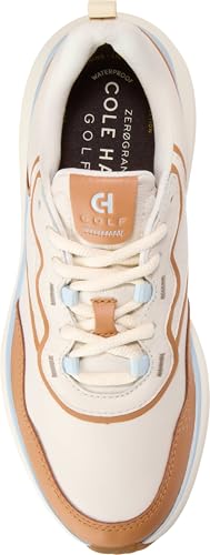Cole Haan Cole Haan Women's Zerogrand Fairway 2.0 Golf Sneaker, Ivory/Biscuit/Skyway, 9 Medium